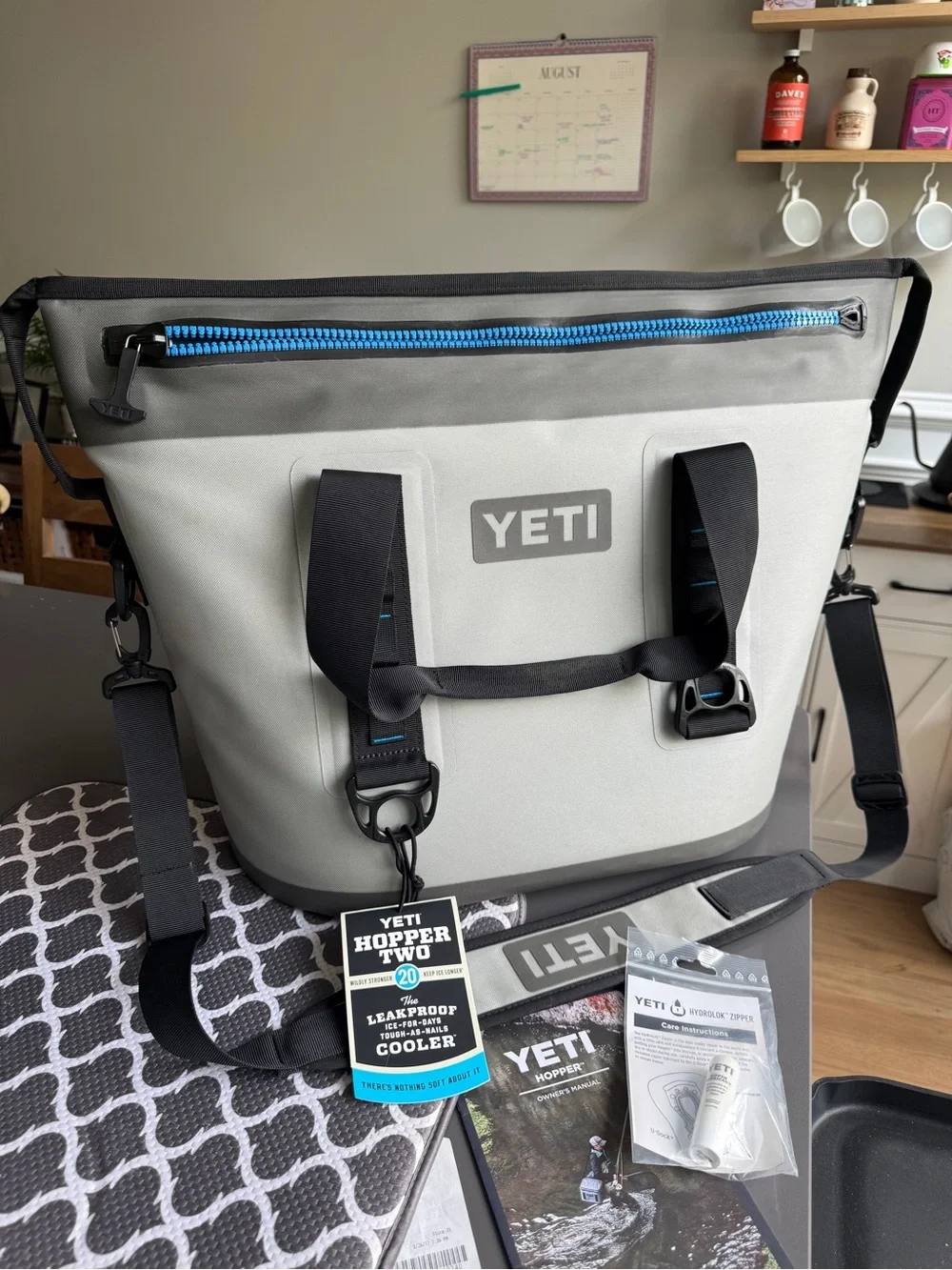 Yeti Gray and Blue Soft Cooler Tote